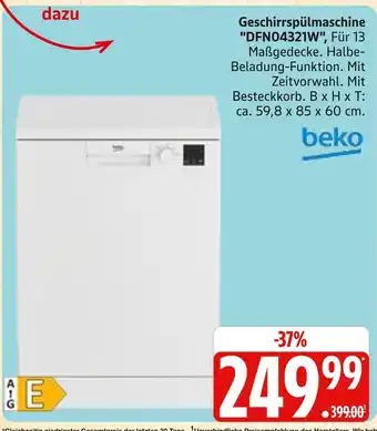 Marktkauf Beko geschirrspülmaschine dfn04321w Angebot