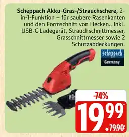 Marktkauf Scheppach akku-gras-/strauchschere Angebot