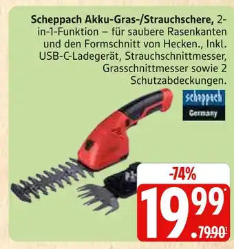Marktkauf Scheppach akku-gras-/strauchschere Angebot