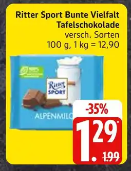 Edeka Ritter sport bunte vielfalt tafelschokolade Angebot
