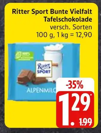 Edeka Ritter sport bunte vielfalt tafelschokolade Angebot