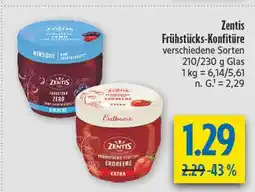 diska Zentis frühstücks-konfitüre erdbeere extra Angebot