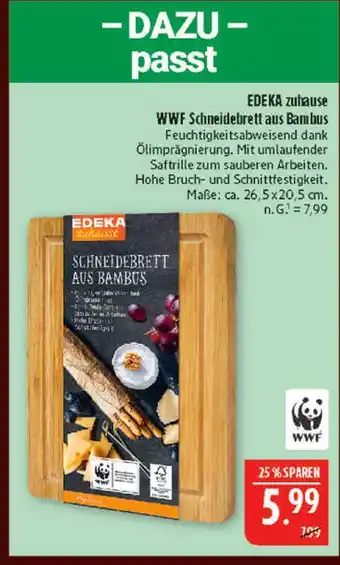 Marktkauf Edeka zuhause wwf schneidebrett aus bambus Angebot