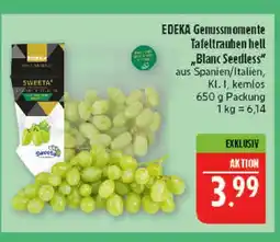 Marktkauf Edeka genussmomente tafeltrauben hell blanc seedless Angebot