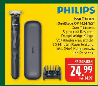 Marktkauf Philips haar trimmer oneblade qp 1424/65 Angebot