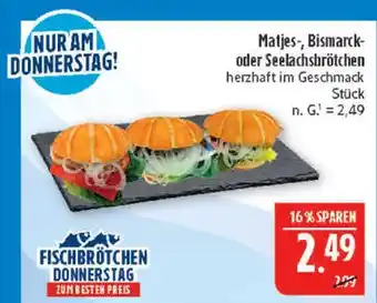 Marktkauf Matjes-, bismarck- oder seelachsbrötchen Angebot