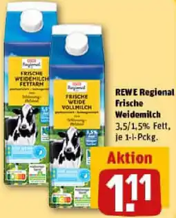 REWE REWE Regional Frische Weidemilch Angebot