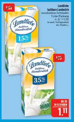 Marktkauf Landliebe haltbare landmilch 1,5% fett Angebot