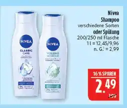 Marktkauf Nivea shampoo oder spülung Angebot