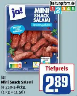 REWE ja! Mini Snack Salami Angebot