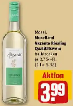REWE Moselland Akzente Riesling Qualitätswein Angebot