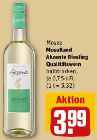 REWE Moselland Akzente Riesling Qualitätswein Angebot