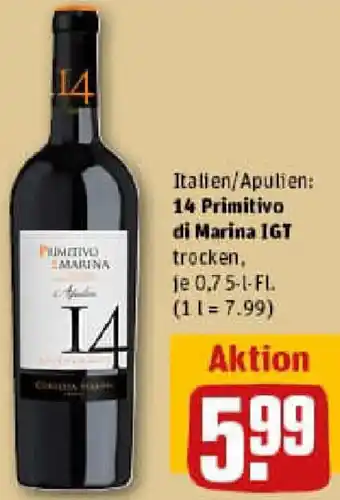 REWE 14 Primitivo di Marina IGT Angebot