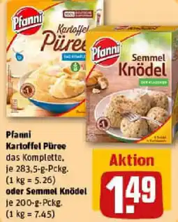 REWE Pfanni Kartoffel Püree oder Semmel Knödel Angebot