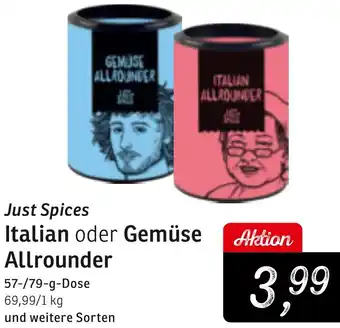KONSUM Just Spices Italian oder Gemüse Allrounder Angebot