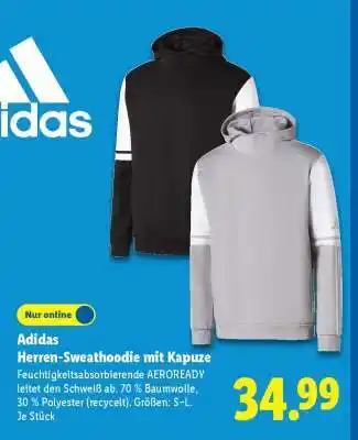 Lidl Adidas Herren-Sweathoodie mit Kapuze Angebot