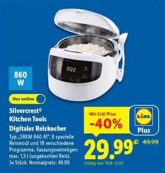 Lidl Silvercrest Kitchen Tools Digitaler Reiskocher Angebot