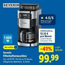 Lidl SEVERIN Filterkaffeemaschine Angebot