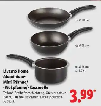 Lidl Livarno Home Aluminium-Mini-Pfanne/-Wokpfanne/-Kasserolle Angebot