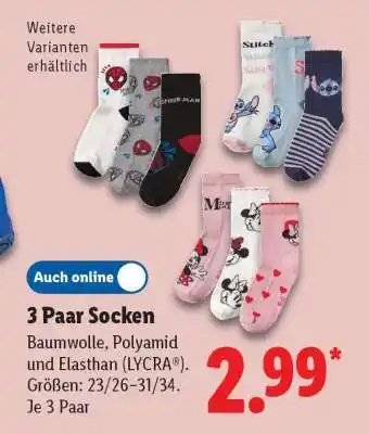 Lidl 3 Paar Socken Angebot