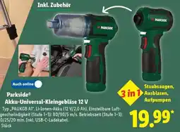Lidl Parkside Akku-Universal-Kleingebläse 12 V Angebot