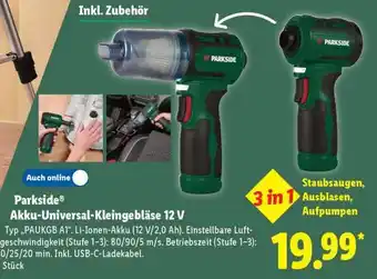 Lidl Parkside Akku-Universal-Kleingebläse 12 V Angebot