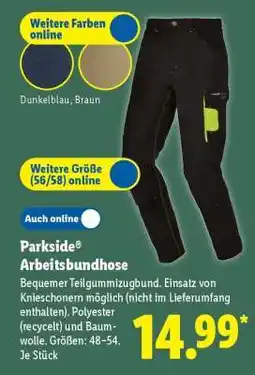 Lidl PARKSIDE Arbeitsbundhose Angebot