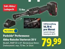 Lidl Parkside Performance Akku-Ratsche Starterset 20 V Angebot