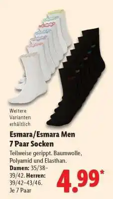 Lidl Esmara/Esmara Men 7 Paar Socken Angebot