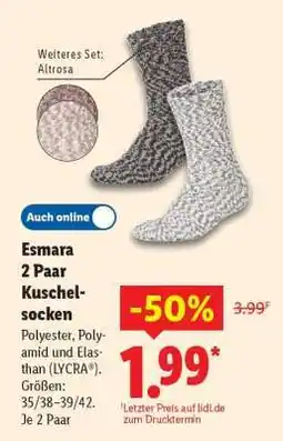 Lidl Esmara 2 Paar Kuschelsocken Angebot