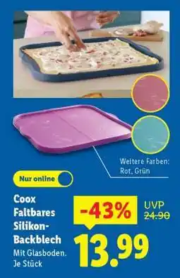 Lidl COOX Faltbares Silikon-Backblech Angebot