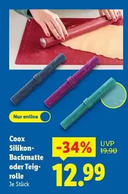 Lidl Coox Silikon-Backmatte oder Teigrolle Angebot