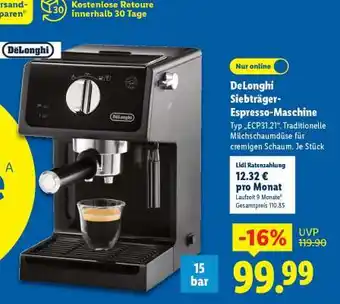 Lidl DeLonghi Siebträger-Espresso-Maschine Angebot