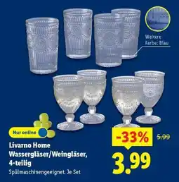 Lidl Livarno Home Wassergläser/Weingläser, 4-teilig Angebot