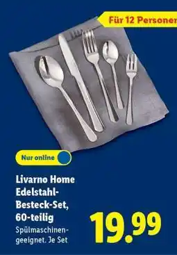 Lidl LIVARNO home Edelstahl-Besteck-Set, 60-teilig Angebot