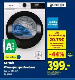 Lidl gorenje Wärmepumpentrockner Angebot