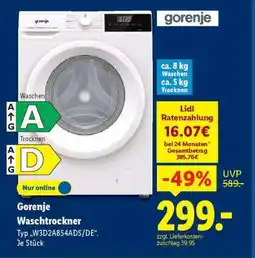 Lidl gorenje Waschtrockner Angebot