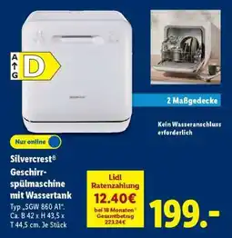 Lidl Silvercrest Geschirrspülmaschine mit Wassertank Angebot