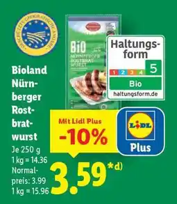 Lidl Bioland Nürnberger Rostbratwurst Angebot