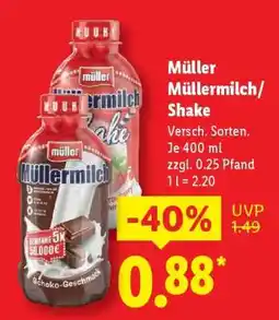 Lidl Müller Müllermilch/Shake Angebot
