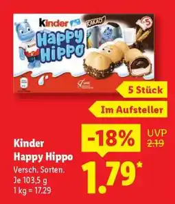 Lidl kinder Happy Hippo Angebot