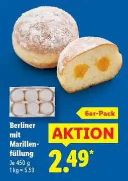 Lidl Berliner mit Marillenfüllung Angebot