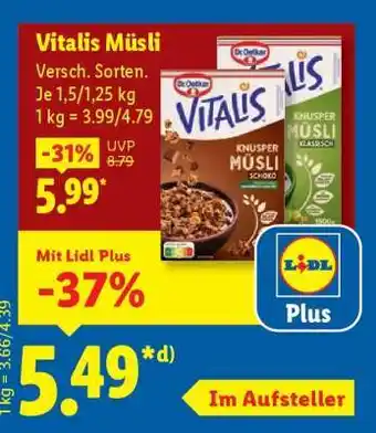 Lidl Vitalis Müsli Angebot