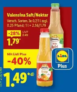 Lidl Valensina Saft/Nektar Angebot