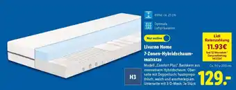 Lidl LIVARNO home 7-Zonen-Hybridschaum-Matratze Angebot