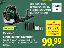 Lidl Parkside Benzin-Rucksacklaubbläser Angebot
