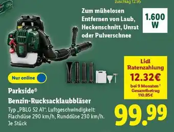 Lidl Parkside Benzin-Rucksacklaubbläser Angebot