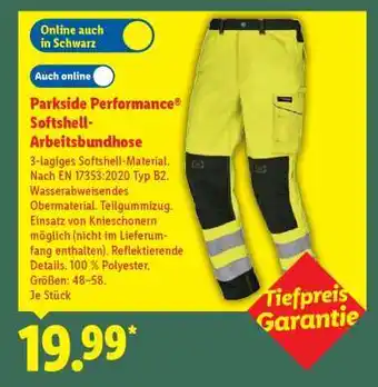 Lidl Parkside Performance Softshell-Arbeitsbundhose Angebot