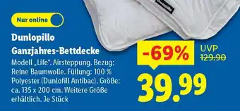 Lidl Dunlopillo Ganzjahres-Bettdecke Angebot