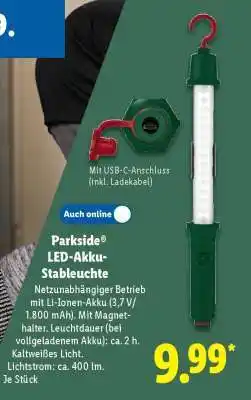 Lidl PARKSIDE LED-Akku-Stableuchte Angebot